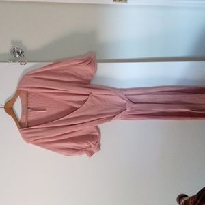 ASOS (Curve) NWT peachy/coral/salmon, belted knit wrap dress